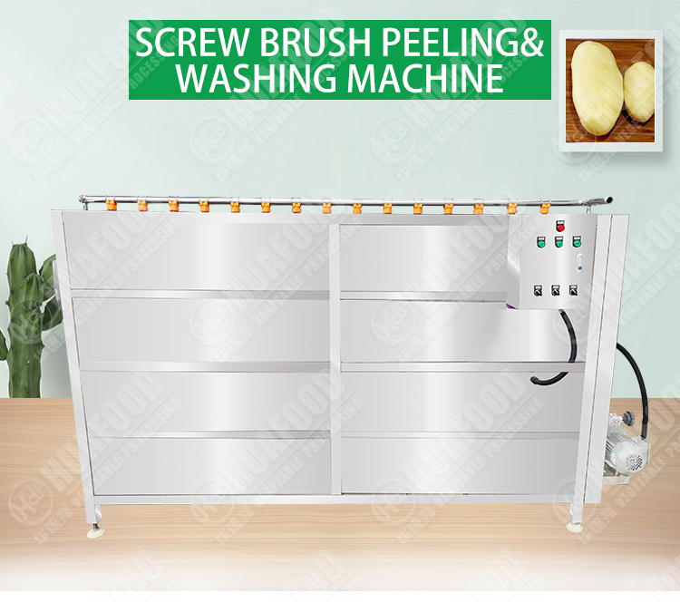 Potato Spiral peeling and cleaning machine - Fruit and vegetable washing machine - 1