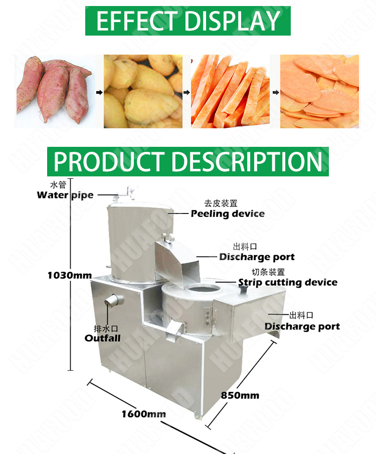 Auto potato washing peeling cutting machine - Potato Peeling Machine - 1