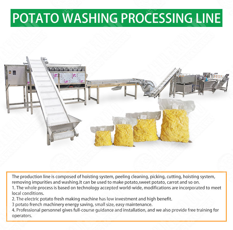 Potato washing peeling machine / processing line - Fruit and vegetable washing production line - 1