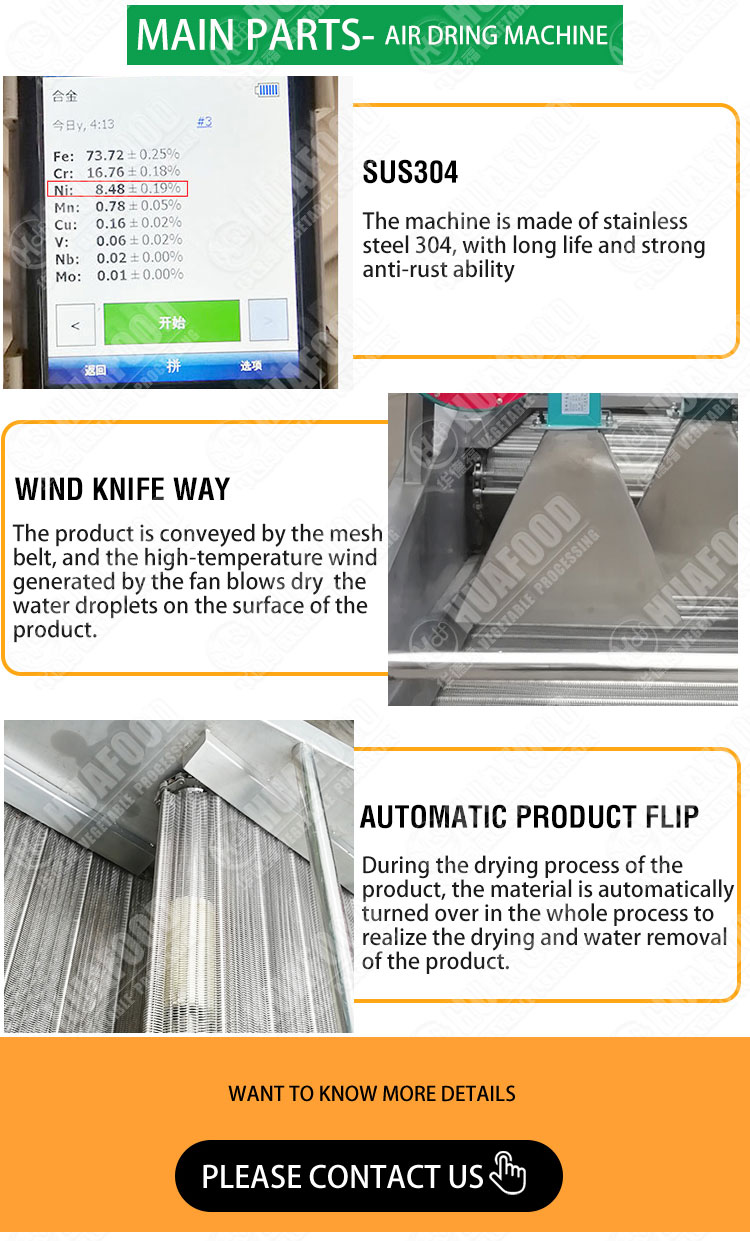 Leafy vegetable washing and drying line - Fruit and vegetable washing production line - 3