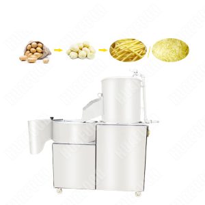 Auto potato washing peeling cutting machine